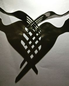 the shadow of two forks and a knife