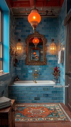 a bath room with a sink and a bath tub under a mirror on the wall