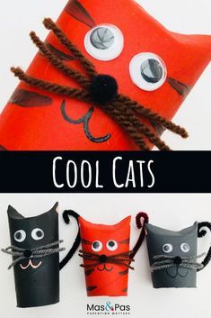 paper roll cat craft for kids to make