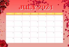 July 2024 calendar wallpaper Template Wallpaper Template, Blank Calendar