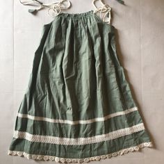 Nwt Size 11y. All My Items Are Cross Posted. Green Cotton Dress For Babies, Green Cotton Dress For Dress-up, Cotton Sundress With Lace Trim For Garden Parties, Green Lace Trim Dress For The Beach, Cotton Lace Trim Sundress, Green Lace Trim Dress For Beach, Green Beach Dress With Lace Trim, Baby Green Dress, Baby Green