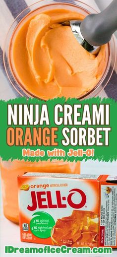 an advertisement for orange sorbet with yogurt