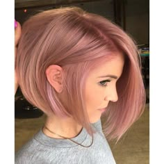 Blush Pink Rose Hair Color Formula And Application Rose Gold Hair, Hair Done, Gold Hair, Hair Stuff, Bob Cut, Short Bob, Hair Colour, Hair Cut, Pink Hair