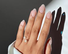 Click through to learn everything there is to know about BIAB (AKA Builder in a Bottle) nails, straight from celebrity manicurists. Short Round Oval Nails, Short Nail Designs Chrome, Short Oval Nails Ideas, Oval Nails Short, Engagement Nails, Milky Nails, Weak Nails, Nails 2022, Easy Nails