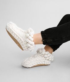 Lemon Whimsy Sweater Slipper - Cream S/M, Women's Sand Chunky hand knit slipper Sherpa lining Size S/M fits shoe sizes 5-7 Size M/L fits shoe sizes 8-10. Shell: 100% Acrylic. Lining: 100% Polyester. Outsole: 100% Polyurethane. Hand wash cold. Only non-chlorine bleach when needed. Lay flat to dry. Do not iron.. Size S/M fits shoe sizes 5-7 Size M/L fits shoe sizes 8-10 Apparel & Accessories Chunky Hand Knit, Neutrogena Makeup, Comfortable Slippers, Bed Stu, Knitted Slippers, Crochet Slippers, Shoe Size Conversion, Leather Pieces, Womens Loungewear