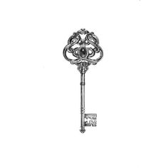 a drawing of an ornate key on a white background