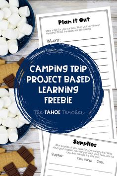 camping trip project based learning freebie with marshmallows