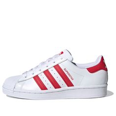 adidas originals Superstar J 'White Red' FW8293 (SNKR) Adidas Originals Superstar, Red Sneakers, Adidas Gazelle Sneaker, Adidas Gazelle, Adidas Superstar Sneaker, Sneakers Shoes, Adidas Originals, Adidas Sneakers, Shoes Sneakers