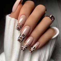 Nail Designs Leopard Print, Animal Print Uñas, Nails With Animal Print, Uñas Animal Print, Safari Nails, Leopard Nail Art