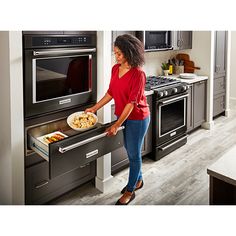 KitchenAid 30 in. 1.5 cu. ft. Warming Drawer with Variable Temperature Controls & Electronic Humidity - Black Stainless Steel | KOWT100EBS Convection Range, Undercounter Refrigerator, Fridge Top, Electric Wall Oven, Single Wall Oven, Portable Washer, Refrigerator Drawers, Barbeque Grill, Single Oven