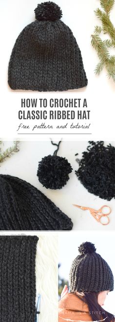 how to crochet a classic ribbed hat