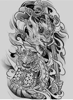 Japanese Sun Tattoo, Butterfly Leg Tattoos, Half Sleeve Tattoos Sketches, Traditional Japanese Tattoo Designs, Peace Tattoos, Dragon Tattoo Art, Monkey Tattoos, King Tattoos, Japan Tattoo Design