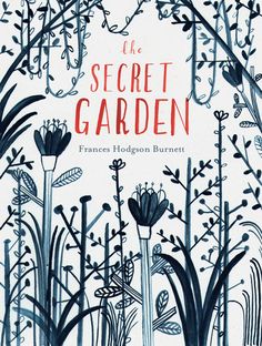 the secret garden by frances hodgon burnet is shown in black and white