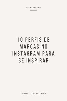 the cover of 10 perfiis de marcas no instagramm para se inspilar