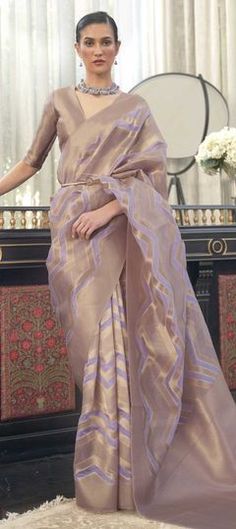 Gold, Purple and Violet color Saree in Organza Silk, Silk fabric with Weaving work Purple Organza Saree, Engagement Saree, Lace Saree, Lavender Blouse, Organza Silk Saree, Organza Blouse, Organza Sarees, Designer Lehenga, Wear Saree