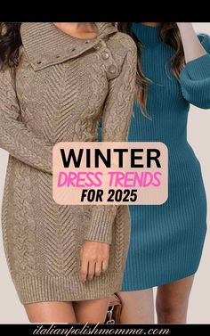 Winter dresses and winter dress trends for 2025, sweater dresses for women, winter fashion trends, witner fashion on Amazon Winter Dresses For Women, Latest Winter Fashion, Winter Fashion Trends, Chic Sweater, Fashion Trends Winter, Chic Sweaters, Winter Dress, Winter Trends