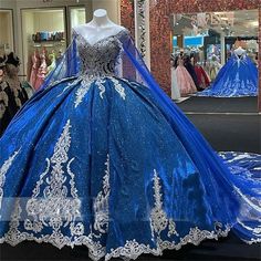 Mexican Quinceanera Dresses, Quince Dresses Royal Blue, Ball Gown Prom Dresses, Evening Dress Beaded, Gown Prom Dresses, Quinceñera Dresses