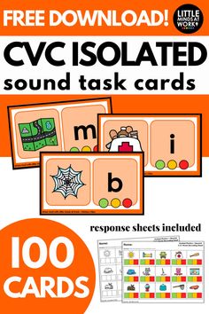 Access the free CVC sound cards! Early Reading Activities, Phonics Lesson Plans, Special Needs Teacher, Cvc Words Kindergarten, Cvc Word Activities, Literacy Centers Kindergarten, Kindergarten Language Arts, Cvce Words, Phonics Instruction