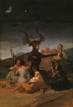 an image of a painting with people on the ground