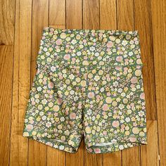 Like Brand New, Never Worn Yoga Shorts, Bike Shorts, Green Yellow, Flower Patterns, American Eagle Outfitters, American Eagle, Bike, Yoga, Womens Shorts