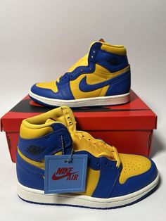 Air Jordan 1 Retro High Laney Basketball Shoes Yellow Blue FD2596 700 Womens 6.5. Brand new with box. Air Jordan 1 Women, Shoes Yellow, Air Jordan 1 Retro High, Air Jordan 1 Retro, Jordan 1 Retro High, Jordan 1 Retro, Air Jordan 1, Shoe Game, Jordan Shoes