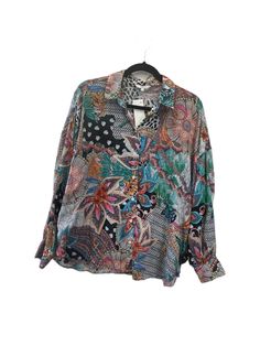 Brand: DESIGUAL Style: TOP Long Sleeve DESIGNER Color: MULTI Size: L SKU: 311-31123-17272 CONDITION: LIKE NEW Casual Multicolor Printed Blouse, Casual Multicolor Blouse With Graphic Print, Green Tops With Colorful Pattern For Fall, Colorful Floral Print Long Sleeve Tops, Colorful Casual Fall Blouse, Casual Fall Blouse In Bright Colors, Casual Colorful Fall Blouse, Colorful Printed Blouse For Fall, Multicolor Floral Print Long Sleeve Tops