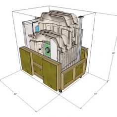 a drawing of a machine that is in the shape of a house