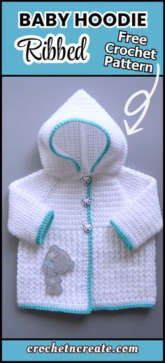 a crocheted baby jacket with an elephant on the front and back, is shown