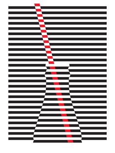 an image of a red line going through the center of a black and white background