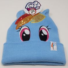 2 Pc Blue Girls My Little Pony Hat And Mittens Set Brand New With Tags Playful Blue Winter Beanie, Cute Adjustable Light Blue Hat, Cute Blue Winter Hat, Fun Blue Hats For Playtime, Casual Blue Hats For Playtime, Playful Blue Cap, Blue Novelty Hat, One Size Fits Most, Cute Blue Beanie Hat, Trendy Blue Beanie