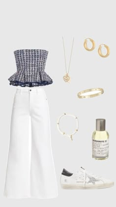 May Day Outfit Ideas, Quincenera Guest Outfit Dresses, Paris Looks Outfit Summer, Fancy But Casual Outfits, Pretty Summer Outfits Girly, White Denim Pants Outfit, Sophisticated Casual Outfits, Rush Outfit Ideas, Boutique Outfits