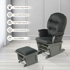 a recliner chair and ottoman with instructions on how to use it