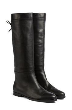 Adjustable ties ensure your perfect fit in this soft leather boot that features a riding-inspired knee-high silhouette. Lace-up style Leather upper/textile and leather lining/synthetic sole Made in Italy Nordstrom Boots, Soft Leather Boots, Lk Bennett, Leather Boot, Luxury Brands, Boot Shoes Women, Up Styles, Fit In, Knee High Boots