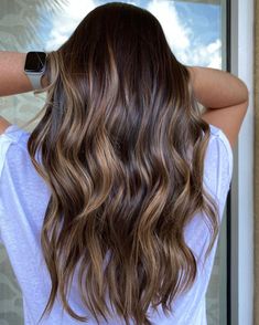 Long Hair Highlights, Dark Brunette Hair, Caramel Highlights