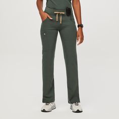 Official FIGS® Scrubs. Ridiculously Soft Scrubs Designed Just For You. Get Free Shipping On Orders $50+! | FIGS Womens Moss Kade - Petite Cargo Scrub Pant™ Green Figs Scrubs, Cargo Scrub Pants, Vest Layering, Green Scrubs, Leg Yoga, Yoga Apparel, Wishlist 2024, Scrub Life, Figs Scrubs