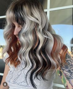 Color Block Hair, Rose Colors, Split Dyed Hair, Vivid Hair Color, Hair Color Streaks, Dyed Hair Inspiration, Split Hair, Bright Hair, Edgy Hair