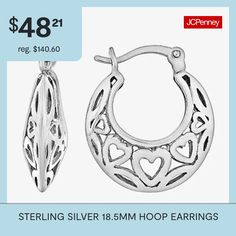 Features: Quick ShipEarring Back: HingedMetal Color: WhiteEarring Length: 18.5mmEarring Width: 16.8mmCare: Wipe CleanMetal: Sterling SilverEarrings Style: Hoop EarringsCountry of Origin: Imported Earrings Hoop, Hoop Earrings, Sterling Silver, The Originals, Silver, Color