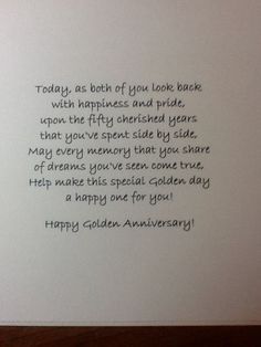 an anniversary card with the words today, as both of you look back on happiness and pride