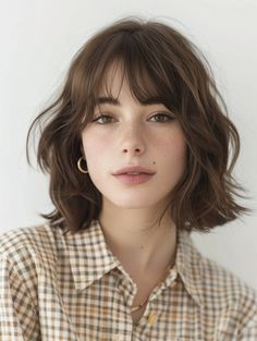 Short Hair Bob Styles With Bangs, Long Face Short Hairstyles, Short Woman Haircut, Short Hairstyle Women Wavy Hair, Women Haircuts Short, Short Haircuts For Plus Size Women, Short Hair Reference, Short Hair And Bangs, Short Hair Long Bangs