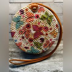 Brand New - Handwoven Rattan Handbag With Butterflies! Just In Time For Summer! Measurements: 8” Diameter, 3“ Depth. Strap Drop Is 28”. Perfect For The Beach Or Vacation! Fits A Regular Size Iphone. Multicolor Crossbody Straw Bag For Beach, Casual Multicolor Floral Print Bag, Casual Multicolor Floral Print Shoulder Bag, Summer Multicolor Floral Print Shoulder Bag, Multicolor Straw Crossbody Bag For Daily Use, Multicolor Crossbody Straw Bag For Daily Use, Multicolor Crossbody Straw Bag For Summer, Multicolor Summer Straw Crossbody Bag, Summer Multicolor Crossbody Straw Bag