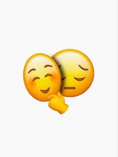 two yellow emoticions with their eyes closed