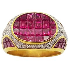 Ruby 7.34 carats with Diamond 0.67 carat Ring set in 18 Karat Gold Settings Width: 1.3 cm Length: 1.2 cm Ring Size: 54 Total Weight: 10.26 grams "We first opened doors in 1980 when it was then situated in the vicinity of the Victory Monument; a small and modest storefront with a couple of counters. From its humble beginnings to where it stands today, our company has proven its abilities as a jeweler. Since the beginning, we have been supplying fine quality pieces to dealers, wholesalers and cust Diamond Ring Set, Van Cleef And Arpels, Ruby Diamond Rings, Sparkly Jewelry, Gold Rings Fashion, Jewelry Accessories Ideas, Diamond Ring Settings, Ruby Jewelry, Ruby Diamond