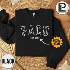 Custom PACU nurse sweatshirt, the perfect gift for the healthcare hero in your life. Whether for a birthday, graduation, or just to show appreciation, our personalized pacu nurse sweatshirt is guaranteed to be a hit. Customize it with your name to add a unique touch. 👉Please check the SIZE CHART and MATERIAL FEATURES that are provided in the listing photos to ensure you select the best size and color that suits your style. 👉How Do I Orders: ✅ Please, Check and Review all the Photos. ✅ Select t Pacu Nurse Shirts, Personalized Black Crew Neck Sweatshirt, Pacu Nurse, Pacu Nursing, Nursing Sweatshirt, Nurse Sweater, Work Sweaters, Nurse Sweatshirt, Squad Shirt