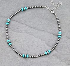 Navajo Pearl Style Choker Necklace | Monogram Markets Adjustable Turquoise Choker Necklace, Turquoise Choker Necklace As A Gift, Handmade Turquoise Choker Necklace, Handmade Turquoise Choker Jewelry, Ankle Bracelets Boho, Western Fashion Jewelry, Diy Jewelry Making Tutorials, Navajo Pearls, Beaded Jewelry Necklaces