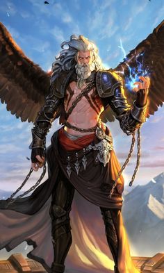 The first avariel to join the guild he was a powerful hexblade warlock and an aasimar of a storm goddess of the old gods. 천사와 악마, Angel Warrior, Ange Demon, Dungeons And Dragons Characters, Dungeons And Dragons Homebrew, Fantasy Warrior, Arte Fantasy, 판타지 아트, Fantasy Inspiration