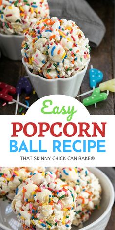 easy popcorn ball recipe with sprinkles on top