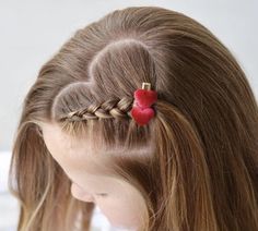 Toddler Hairstyles Girl Fine Hair, Braided Heart, Valentines Hairstyles, Sanggul Modern, Girly Hairstyles, Girl Hair Dos, Girls Hairstyles Easy, Toddler Hairstyles Girl, Wacky Hair