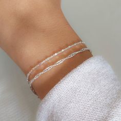 Dainty Silver Jewelry, Silver Bracelet Stack, Silver Bracelet For Women, Silver Jewlery, Simple Silver Jewelry, Silver Bracelets For Women, Prom Jewelry, Dainty Bracelet, Fashionable Outfits