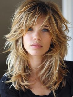 Explore the best medium length shag haircuts with these stunning and stylish ideas. Perfect for those seeking a gorgeous and sophisticated look, these haircuts are both cool and inspiring. Raquel Haircut, Shaggy Bob Medium Length, 80s Inspired Haircut, Classic Shag Haircut, Shag Side Part, Shoulder Length Shag Haircut, Medium Length Shag Haircuts, Long Hair With Bangs And Layers, Long Shaggy Haircuts