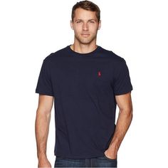 This Polo Ralph Lauren Classic Fit Crew T-Shirt Can Be Relied Upon In Almost Any Situation And Is An Essential For Any Weekend Wardrobe. Classic-Fit Heathered Tee Is Crafted From A Soft, Lightweight Jersey. Crew Neck And Short Sleeves. Signature Pony Player Embroidery At Left Chest. Straight Hemline. 100% Cotton Super Soft New With Tags Classic Navy Short Sleeve T-shirt, Classic Navy T-shirt For Summer, Classic Navy Short Sleeve Top, Classic Navy Crew Neck Top, Navy Casual Crew Neck Top, Casual Navy Crew Neck Top, Basic Navy T-shirt For Summer, Basic Navy Summer T-shirt, Classic Blue Short Sleeve T-shirt